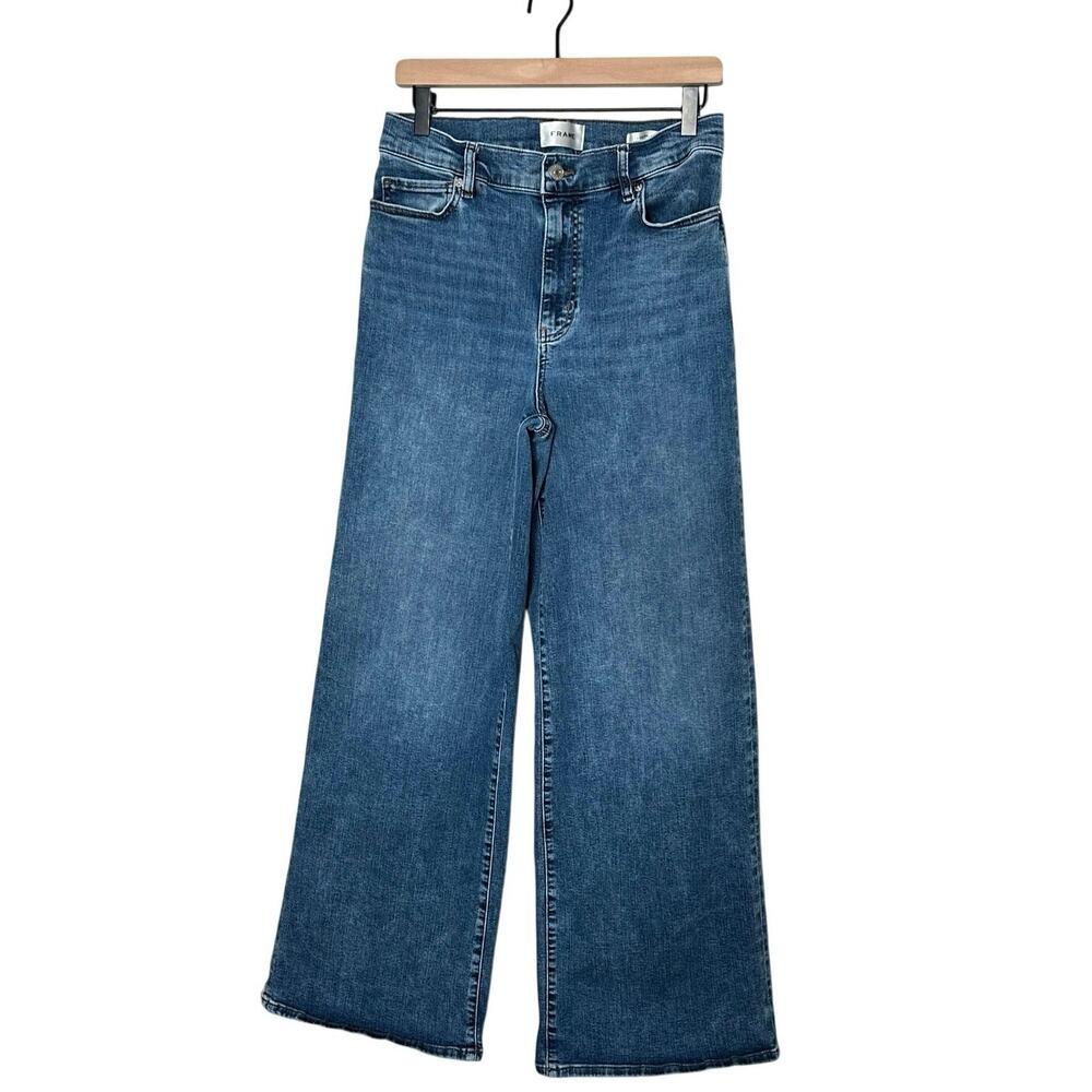 FRAME Le Slim Palazzo Jeans Size 30 Canals Wash High Rise Wide Leg